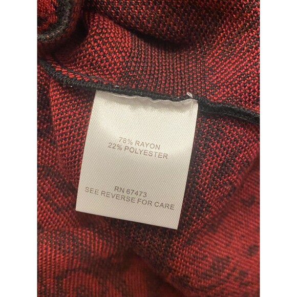 NEW TAYLOR Fit n Flare Sweater Dress Lg Burgundy Red Black Floral Celtic Gothic - Picture 10 of 11